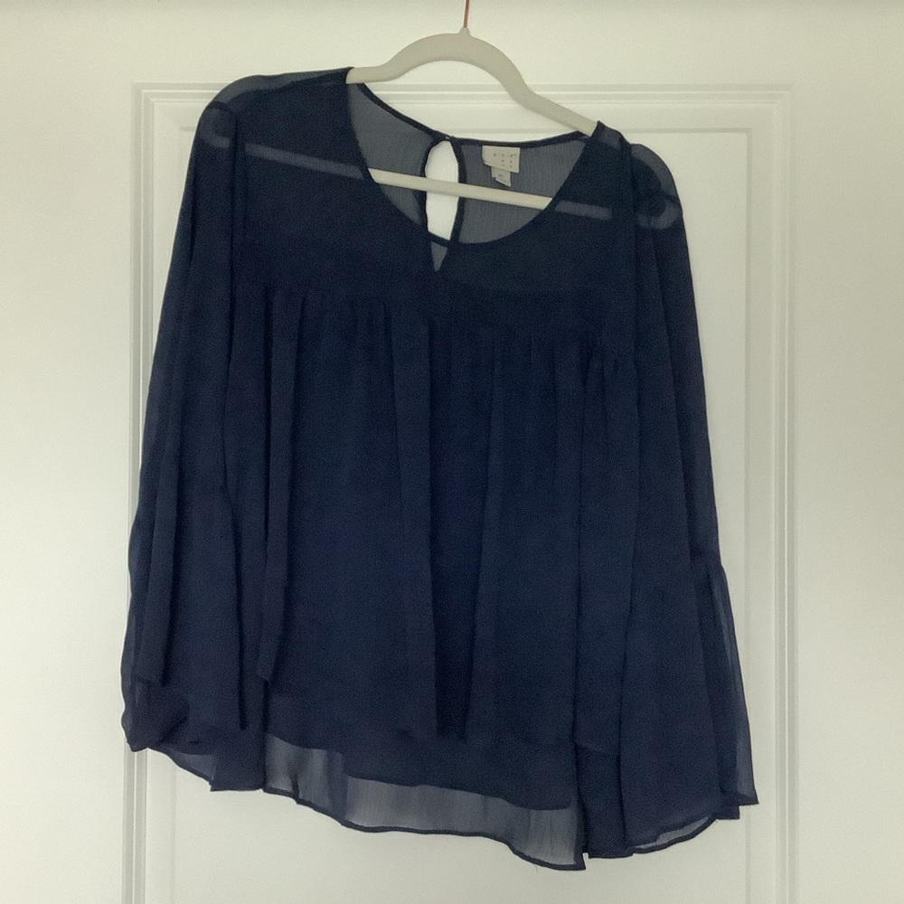 A New Day Navy Flowy Blouse (size XL)